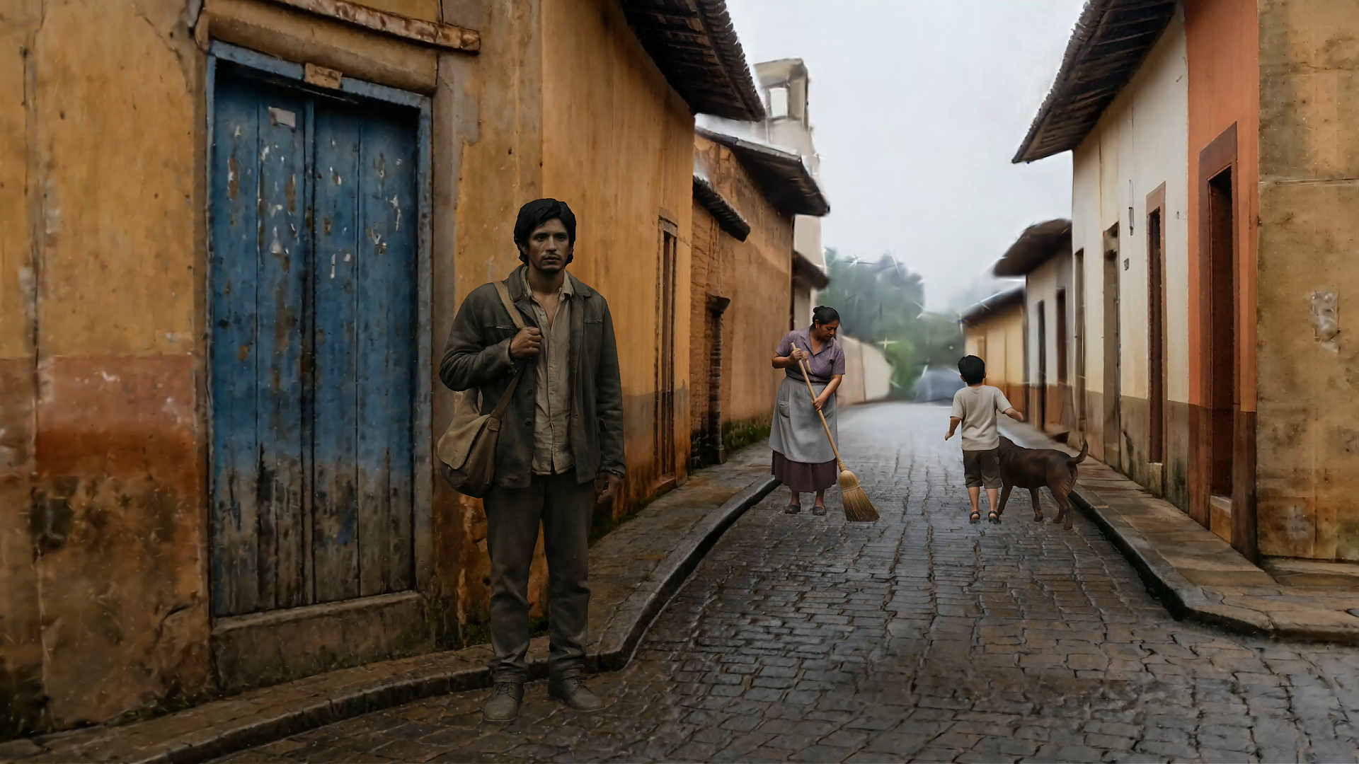 A village street scene built in EVRN